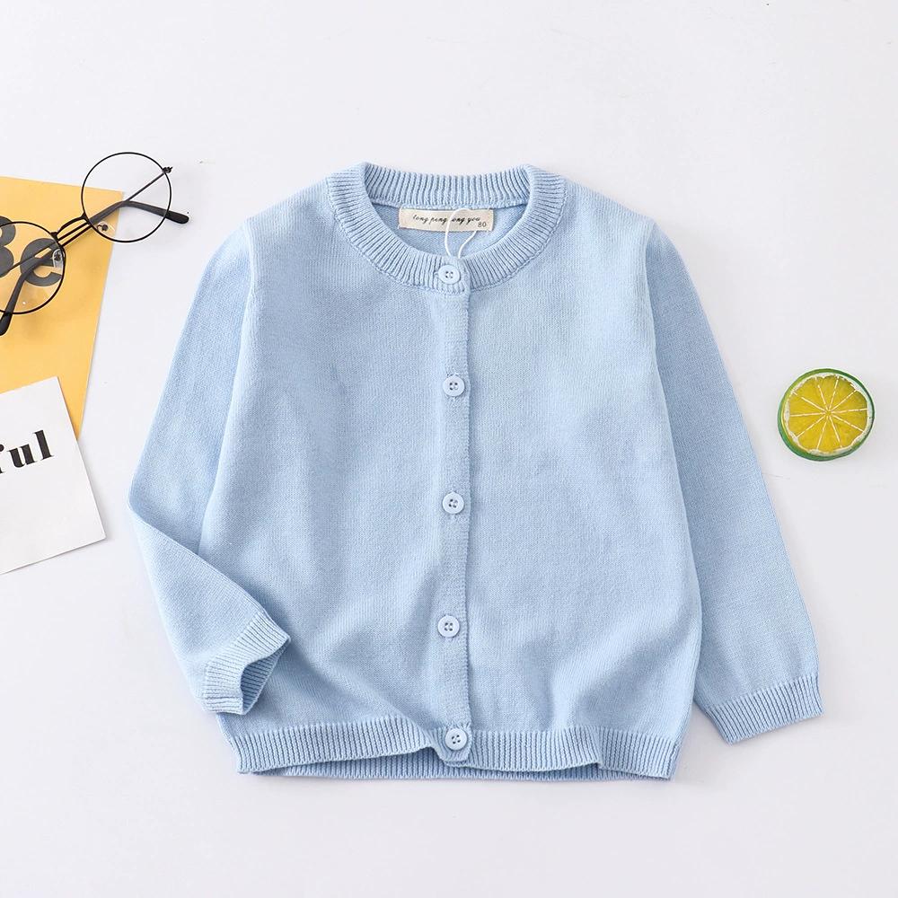 Autumn Girls Clothes Baby Casual Cardigan Solid Open Stitch Boys Soft Coats Children Sweaters Toddler Knit Jackets Full Sleeve