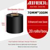 110x300m Wax & Resin Full Resin Water Washable Thermal Transfer Ribbon Roll for Barcode Label Printers.