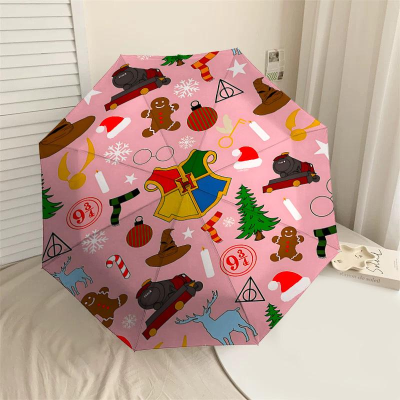 

1PC Christmas Harry Potter Umbrella-8-Rib Reinforced, Automatic Open, Lightweight & Durable, Cute Fashion Accessory for Outdoor, D2675