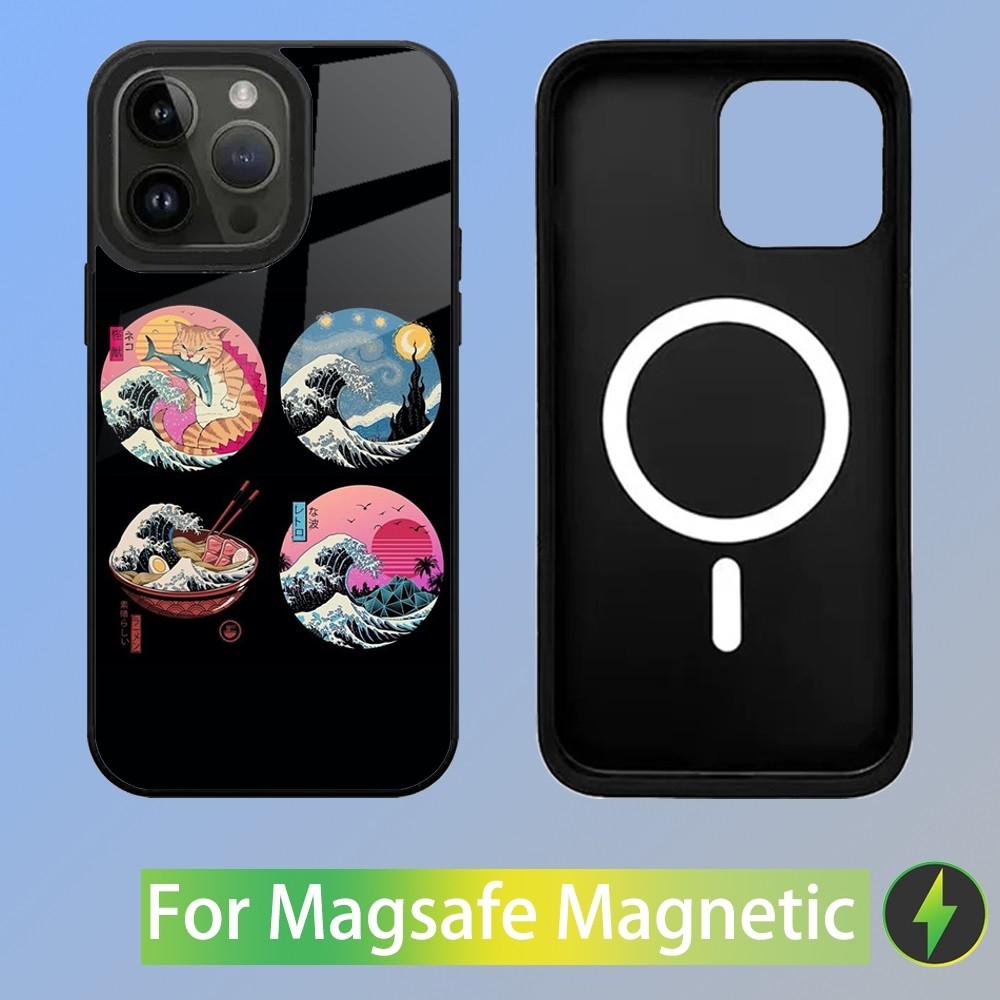 Great Wave Kanagawa Phone Case For iPhone 15,14,13,12,11,Plus,Pro,Max Mini Magsafe Magnetic Wireless Charging