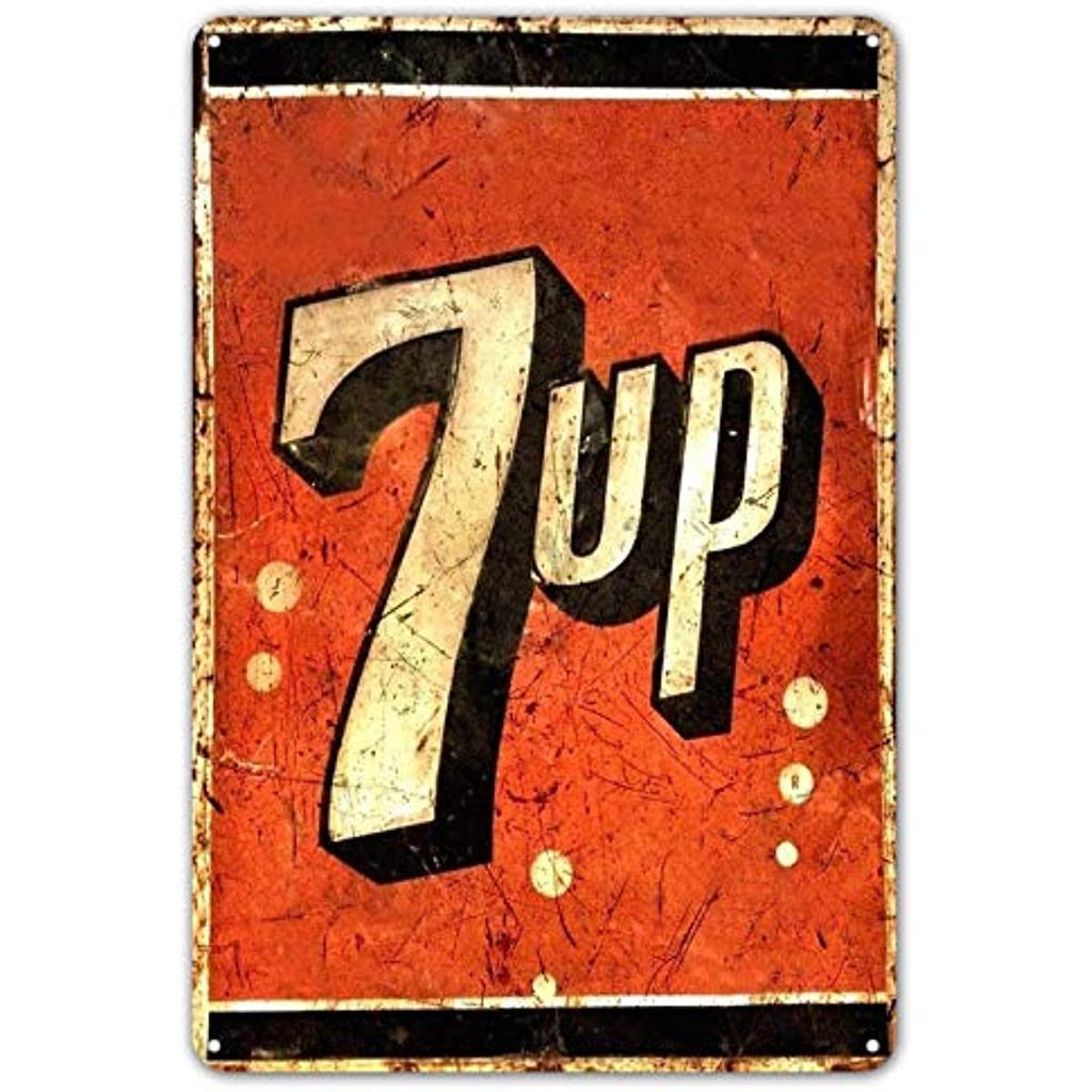 Zypeng Targa In Metallo 20x30 Cm – Insegna Retro 7UP Per Bar, Pub E Cucina – Decorazione Murale Vintage