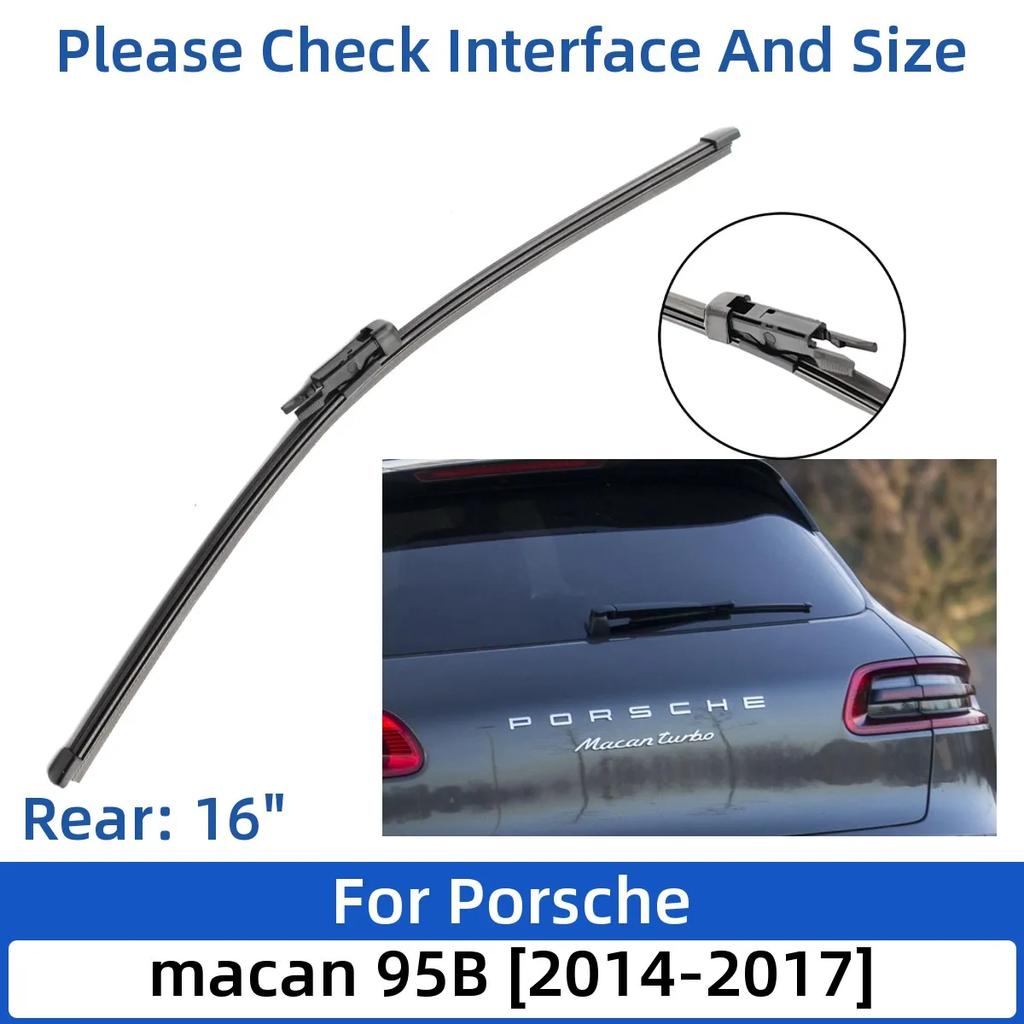 For Porsche Macan 95B 2014-2017 24"+20"+16" Front Rear Wiper Blades Windshield Windscreen Window Cutter Accessories 2015 2016