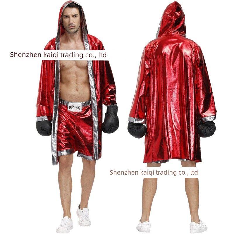 

European and American Sexy Stage Boxer and Boxing Champion Costumes for Couples Cosplay Nightclub Bar Performance Costumes Men s M