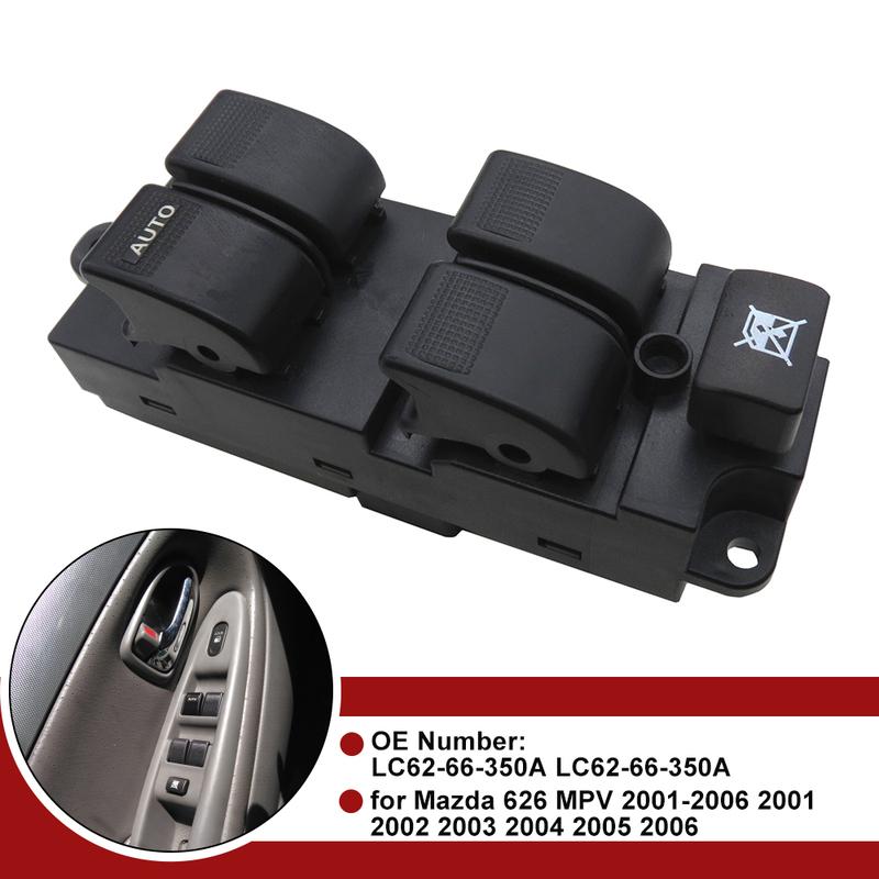 LC62-66-350A Left Driver Side Car Power Window Switch Lifter Button For 2001-2006 Mazda MPV 626 LC6266350A