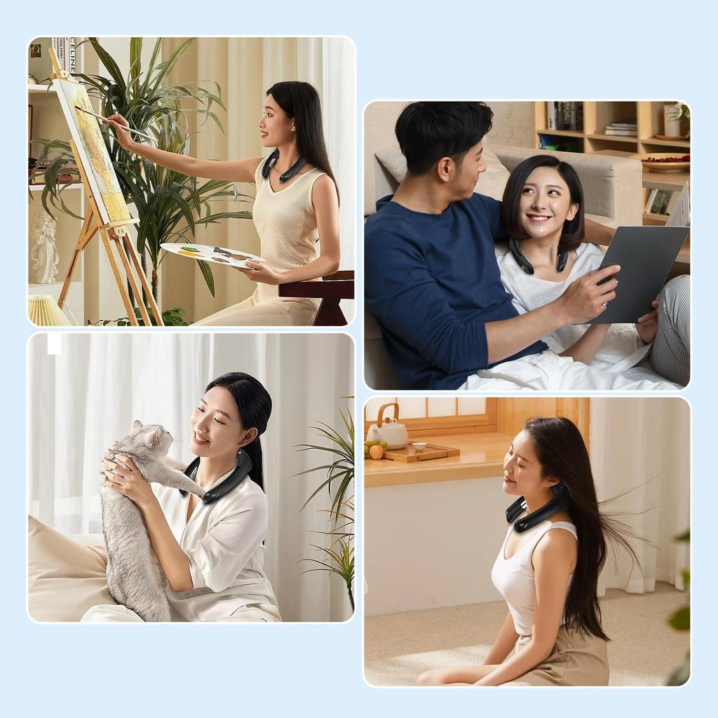 Summer New Model Cooling Plate Neck Neck Neck Portable Stepless Airflow Semiconductor LED 4000mAh High Long Continuous Heatstroke Prevention Sports