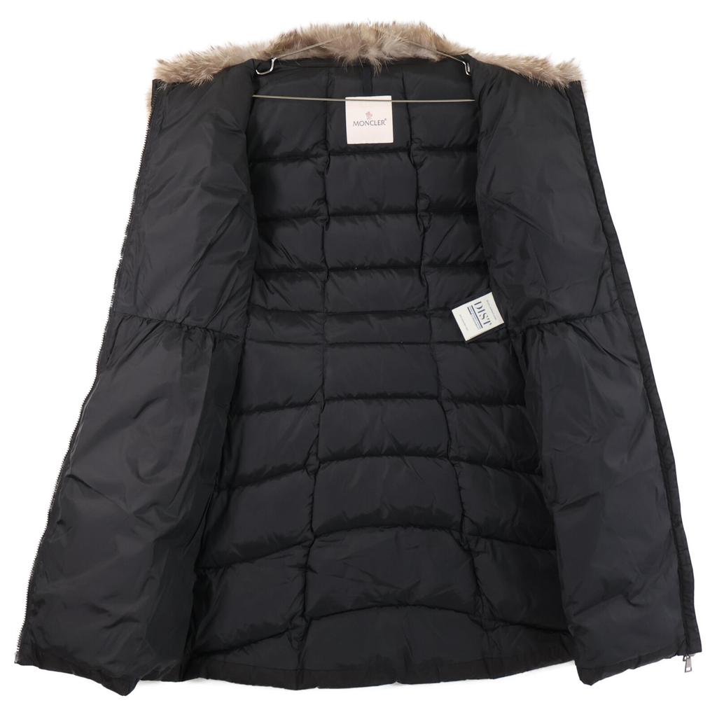 MONCLER [Domestic regular] HIRONDELLE hoodie down with fox fur collar coat 0 blackUsed
