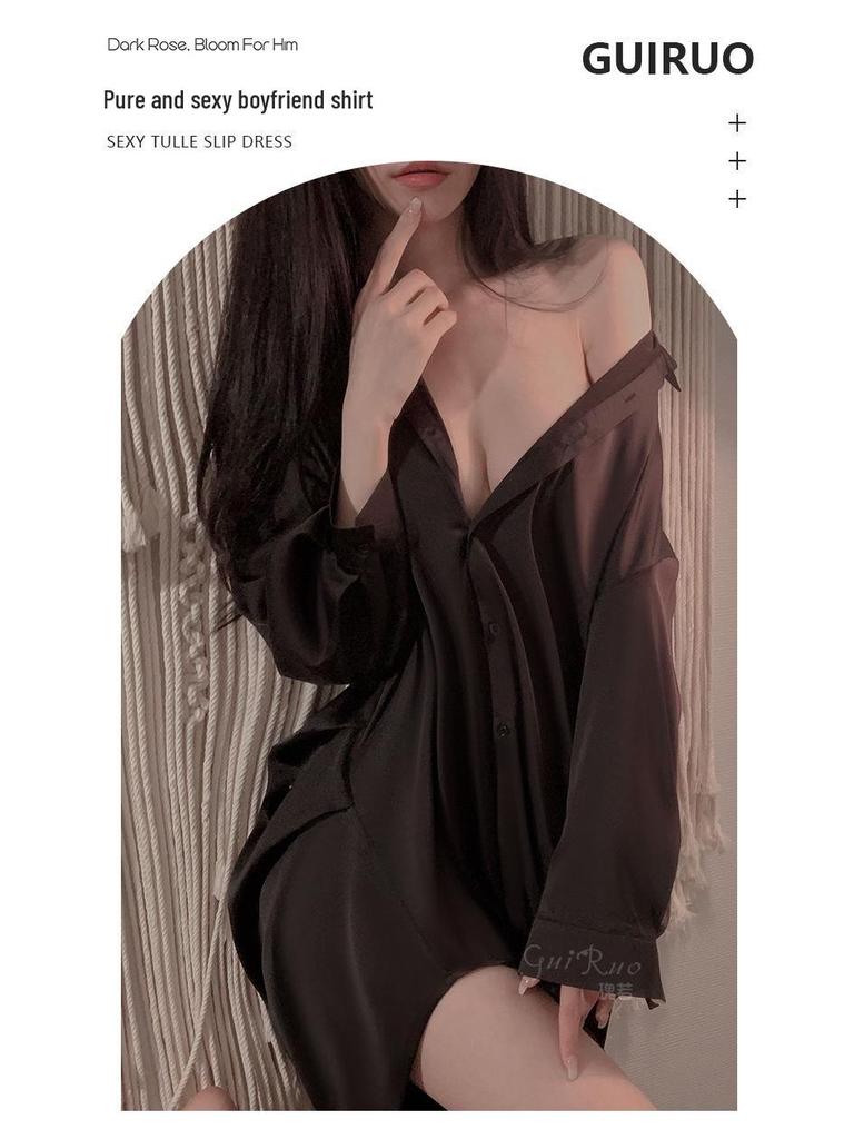 Sexig enfärgad lös passform pyjamas set - Plusstorlek bekväma hemmakläder