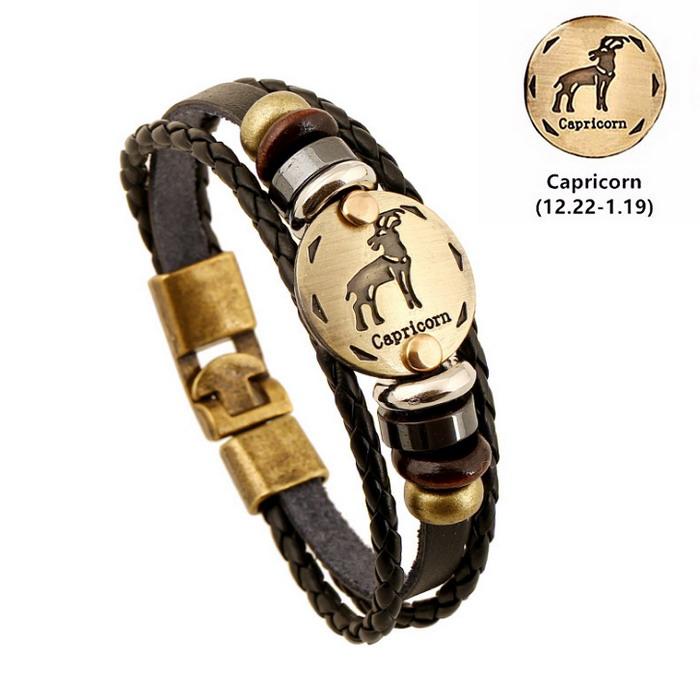 

Cancer Constellation Bracelet Genuine Leather Bracelet Charm Men s Rockers Leather Bracelets Popular Bracelets Jewelry DK11512