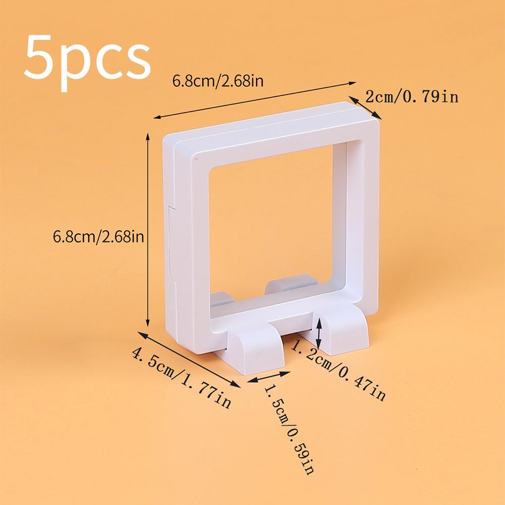 5Pcs Floating Display Case Frame Ring Necklace Earring Packaging Box Jewelry Coin Display Stand Holder