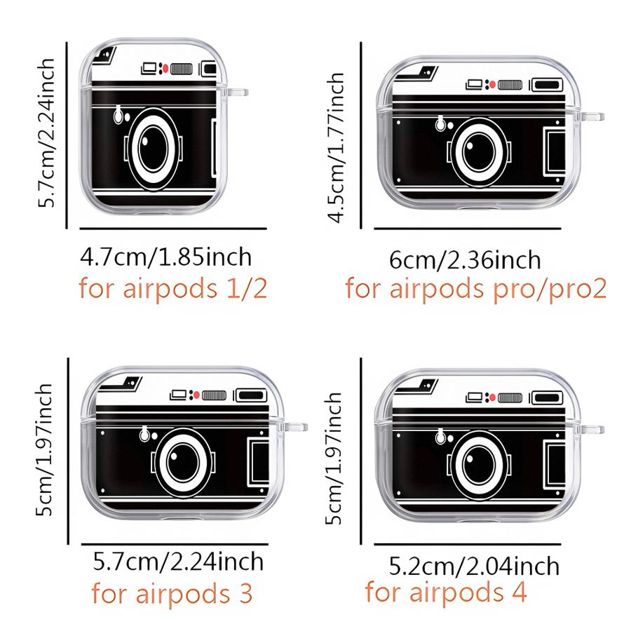 Clear Earphone Cases Cover Case For Airpods 4 1 2 3 Pro3 Pro2 Pro Creative Camera Art