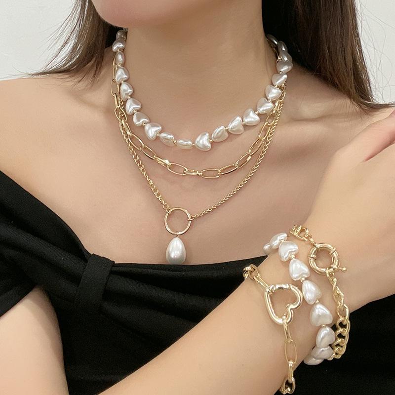 Kenjie Multi-Row Pearl Pendant Necklace for Women - Autumn/Winter Versatile Fashion Accessory