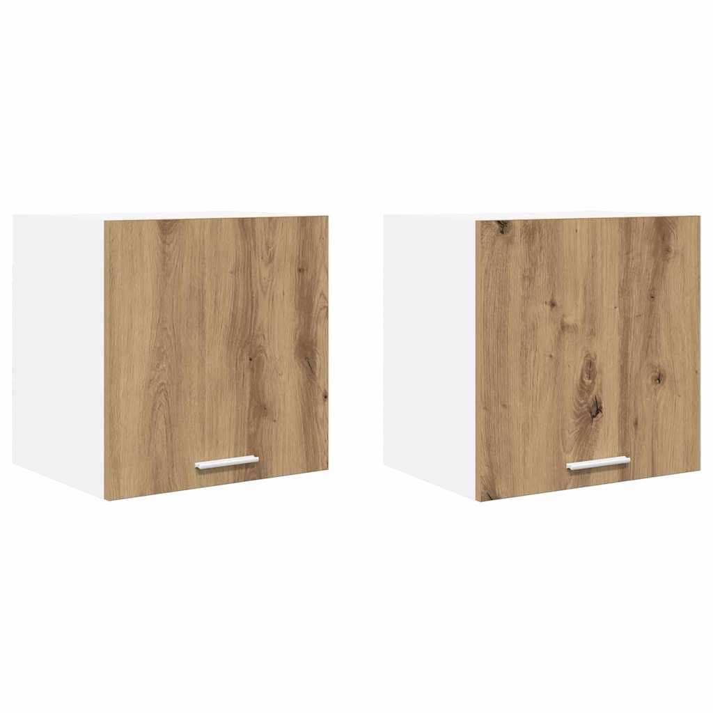 Wall Mounted Cabinet 2 Pcs Artisan Oak & White 40 X 31 X 40 Cm