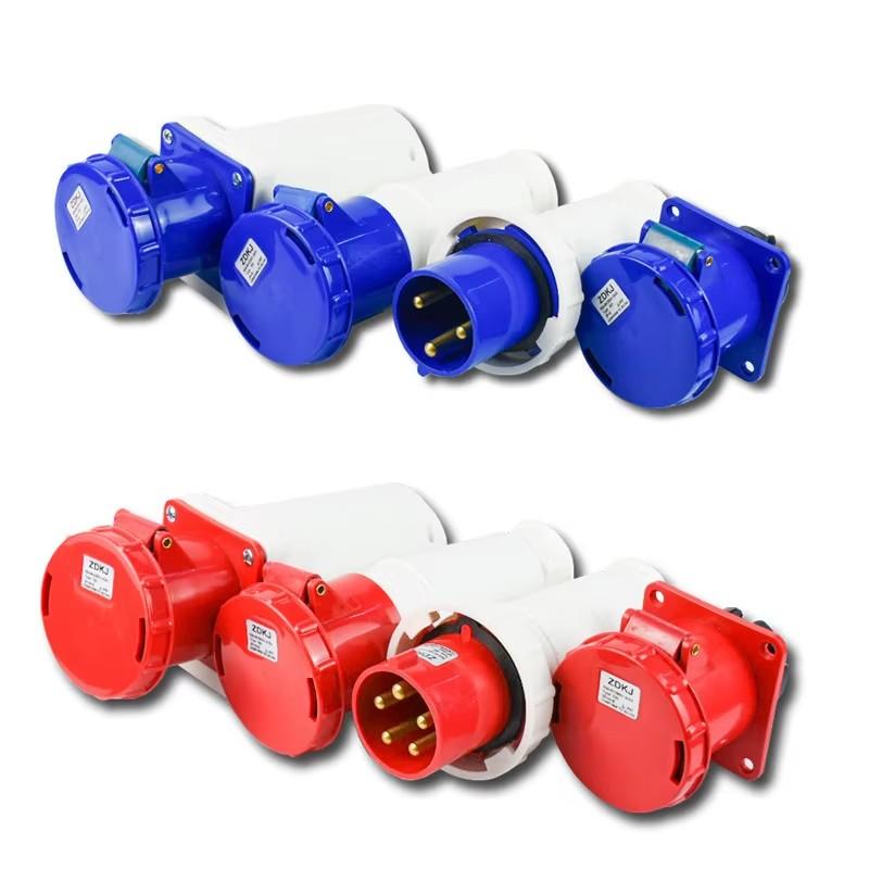 Industrial Plug and Socket 5pin 3core 3P/4P/5P Electrical Connector 16A 32A IP44 Wall Mounted Socket 220V 380V 415V MALE FEMALE