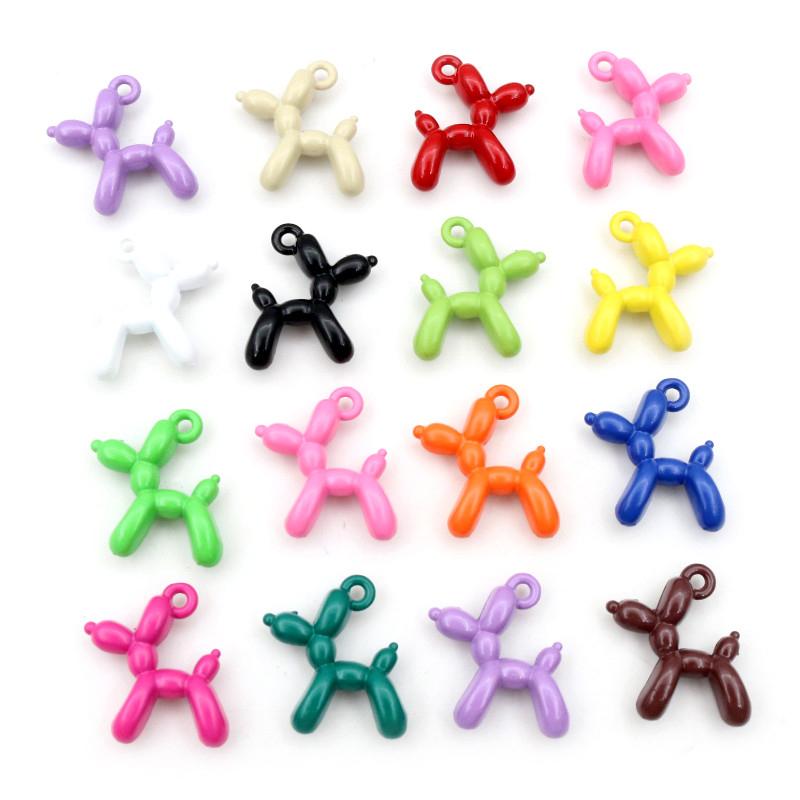 10pcs 19x14mm 3D Balloon Dog Metal Charms Pendant Multi-colors Mixed DIY Jewelry Making Findings Accessories Necklace Earring