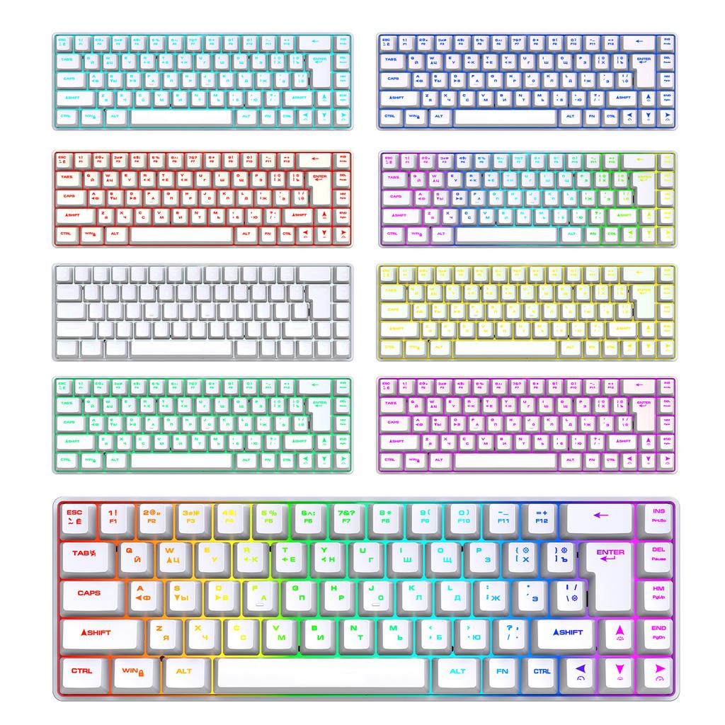 Russian English Dual Language Keyboard 68-Key RGB Backlit Gaming Mechanical Keyboard for Gaming