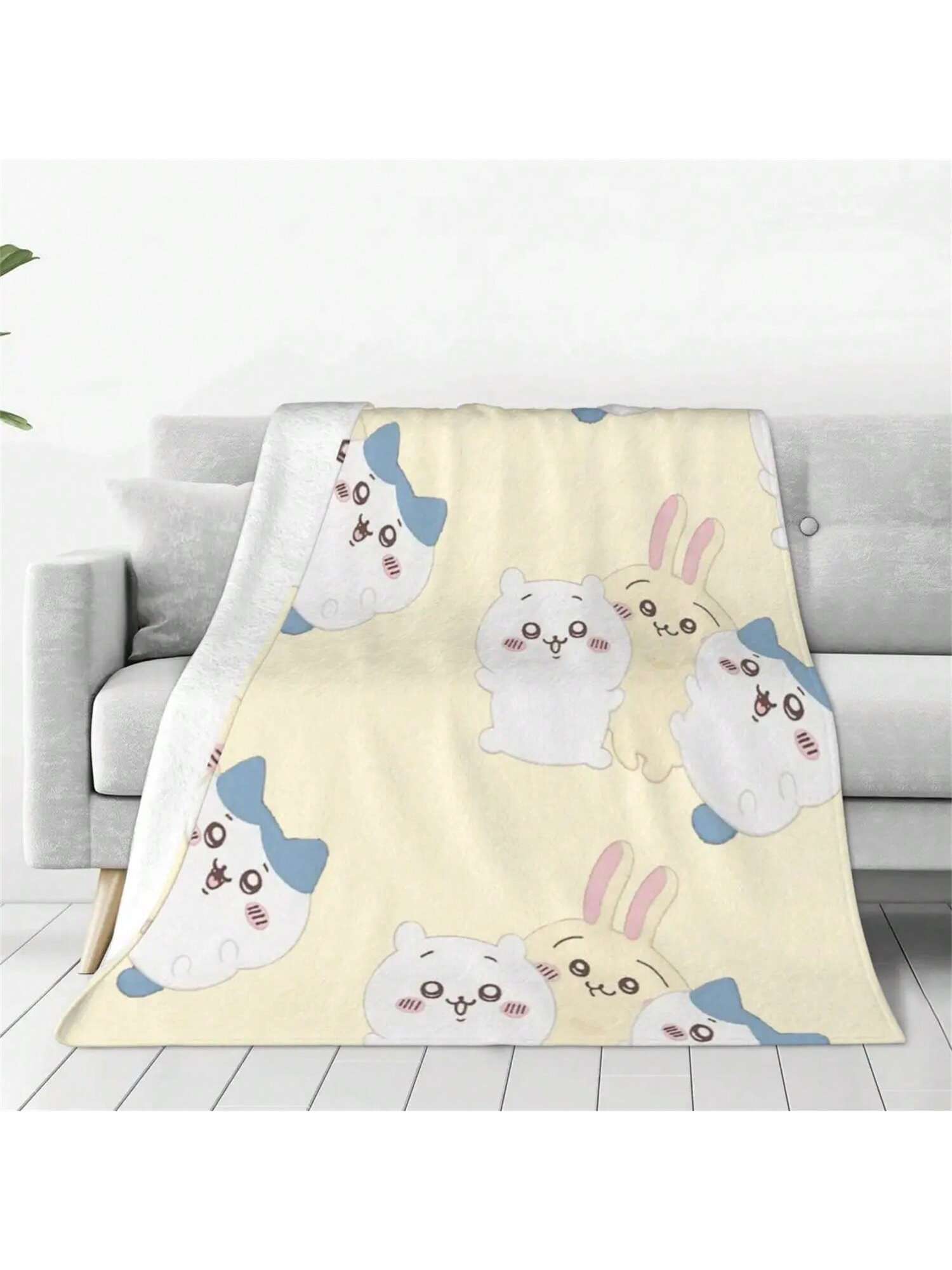 

Индивидуальная 3D печать Одеяла Усаги Удобные Мягкие Летнее Плед-накидка для Дивана Домашнее Постельное Белье 75X95CM серый