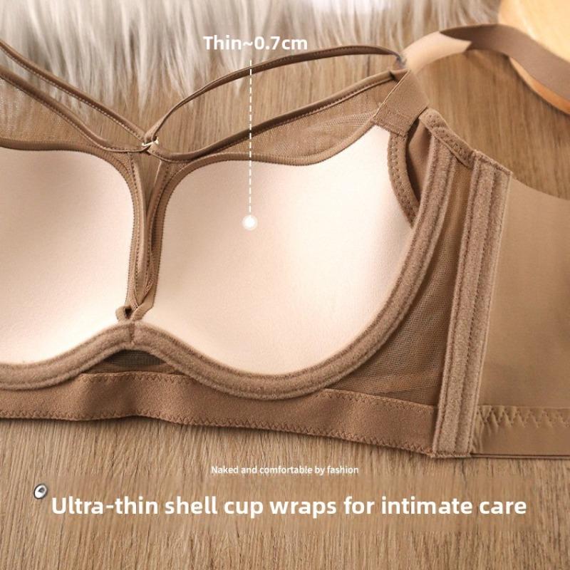 Women's Spring and Summer Sexy Thin Style Gather Together The Auxiliary Milk No Trace Comfortable Adjusted Underwear