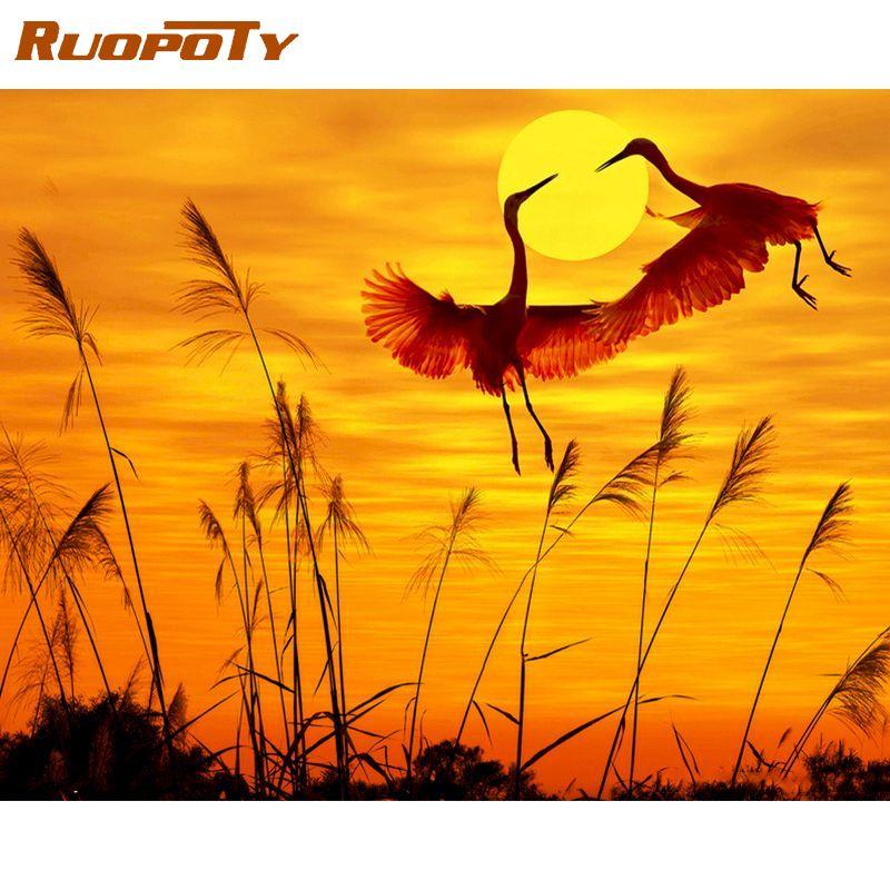 

Ruopoty безрамная пейзажная картина маслом, картина «сделай сам», картина по номерам, настенное искусство, холст по номерам для домашнего декора, произведение искусства 40x50 см 40x50CM NO Frame