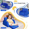2 In 1 Kids Armchair Sofa Bed Fold Out Padded Wood Frame Bedroom Blue