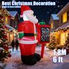 180cm 6ft Christmas Inflatables Santa Claus With Sign LED Light Outdoor Home Yard Garden Blow Up 2026 Party Xmas Decor