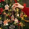 Wooden Cottage Ornaments for Christmas 24/36Pcs Gingerbread House Ornaments Xmas Tree Decor with Rope Hanging Holiday Party New Year Home
