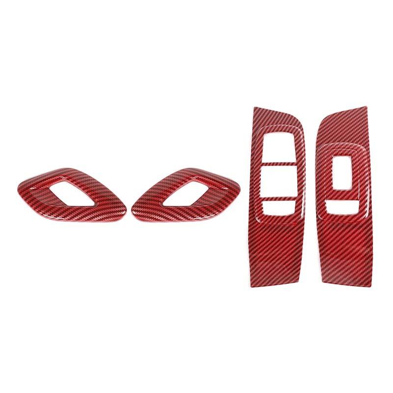 Door Interior Handle Window Lift Panel Decoration Protective Cover For Dodge Challenger 2015 Up Car Interior Accessories