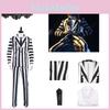 Cosplay Costume Beetlejuice Black And White Striped Suit Halloween Prop Party