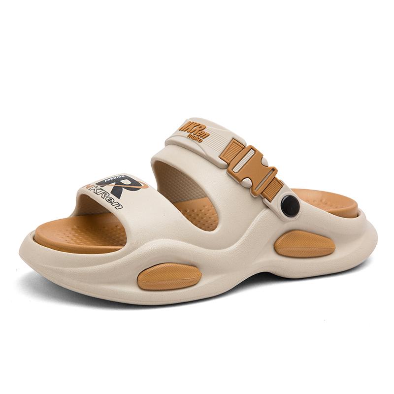 Fashion EVA Men Sandals Printed Height Increasing Thick Bottom Slippers Comfortable Breathable Outdoor Slippers