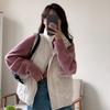 Loose Cotton Sleeveless Vest with Side Zipper for Women, Korean Style Solid Color Coat for Autumn and Winter