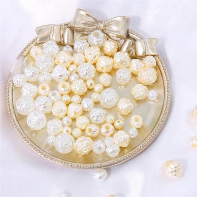 Perline acriliche ABS Perla imitazione Perla Coreana Aspetto rosa Perline distanziatrici fai-da-te Creazione di ciondoli per collane e braccialetti