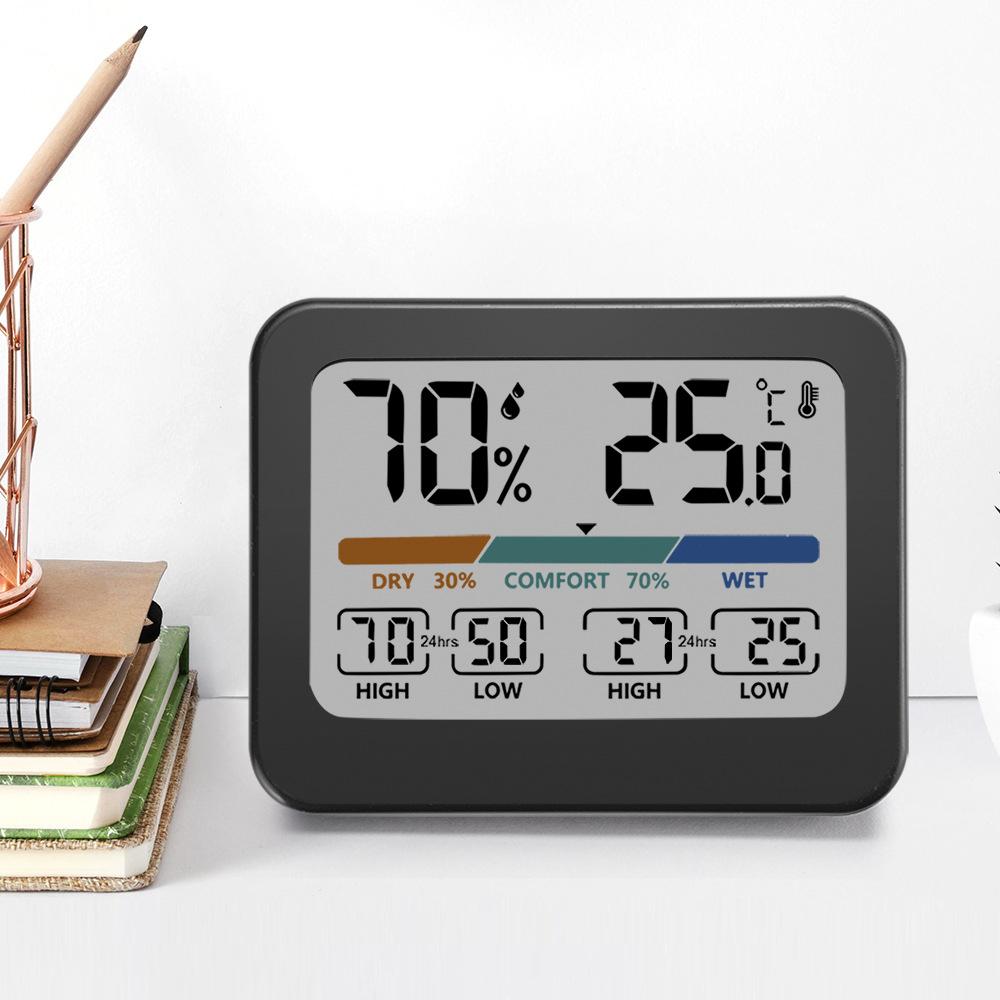 Household Large Screen Digital Display Temperature Humidity Meter Multifunctional Home Color Screen Temperature Meter Hygrometer