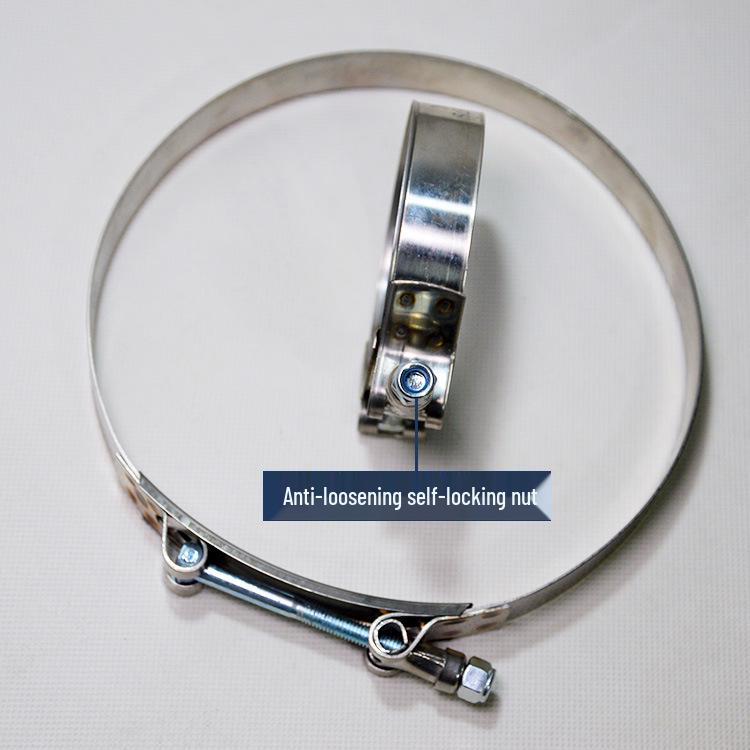 T-Type Stainless Steel Hose Clamp: Widened, Thickened Fastener for Car Intake Pipe and Rubber Hose