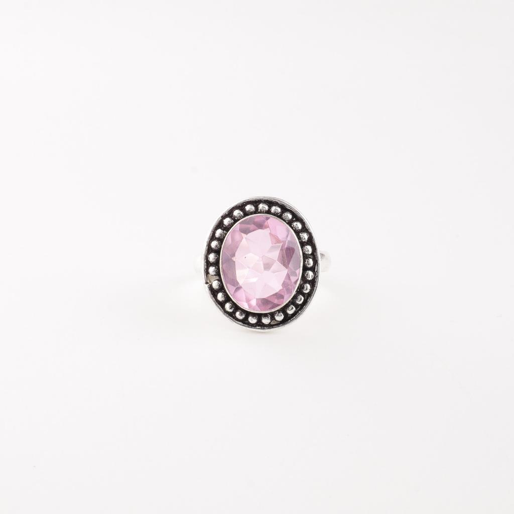 Genuine Morganite Gemstone 925 Sterling Silver Jewelry Handmade Anniversary Ring RR-62-10
