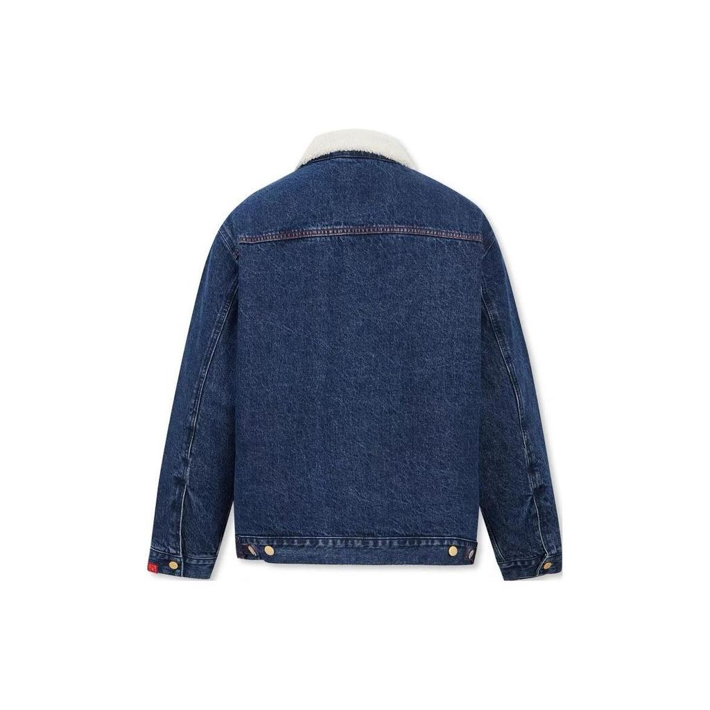 Levis Solid Color Single-Breasted Thick Long Sleeve Denim Jacket Men Jackets Blue A7369-0000