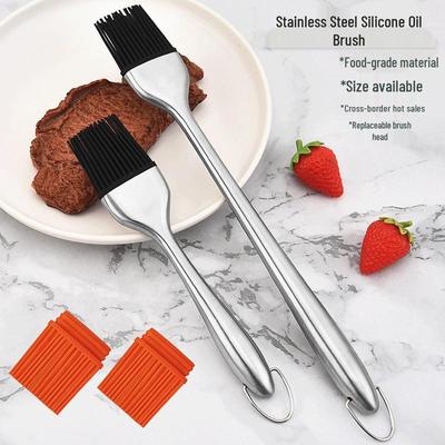 Hitzebeständige Edelstahl-Silikonborstenbürste zum Backen & Grillen
