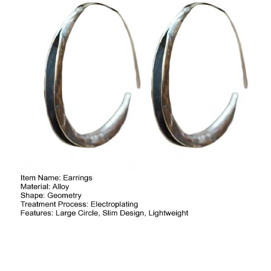 1 Paio Orecchini a Cerchio da Donna Forma a Cerchio Grande Design Sottile Lega Stile Vintage Facili da Indossare Orecchini Pendenti Gioielli per Orecchie da Donna