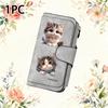 1PC Cute Cat Women's Long Wallet Multi-functional Wallet Portable Snap Button Coin Purse Ideal Gift for Cat Lovers Daily Commute Outdoor Travel Home