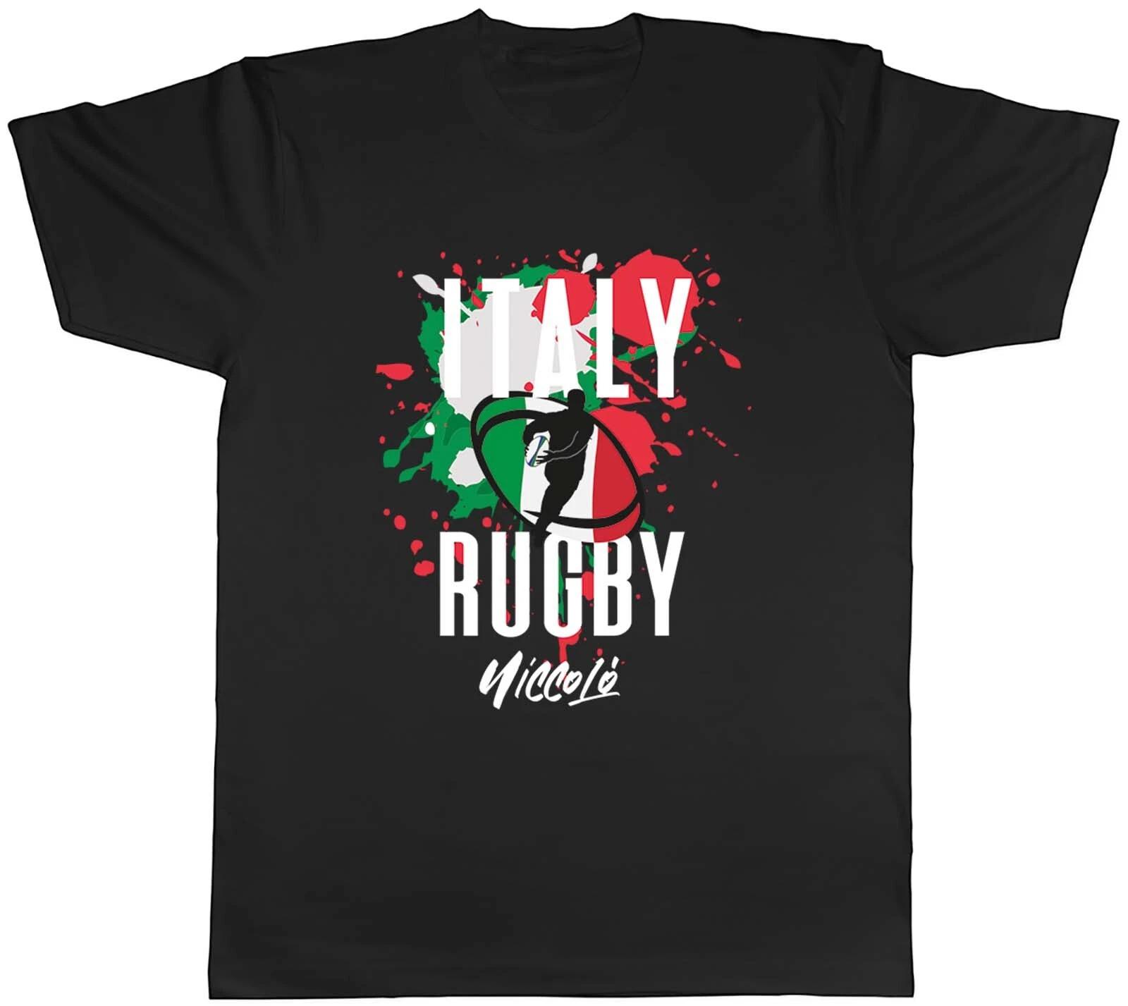 Personalised Italy Rugby T-Shirt Mens Supporters 6 Nations Union Unisex Tee XXXXL