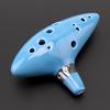 Alto 12 Hole Ocarina Ceramic ToneC Flute Sky Blue Instrument with  Music Book and Neck Strap Cord