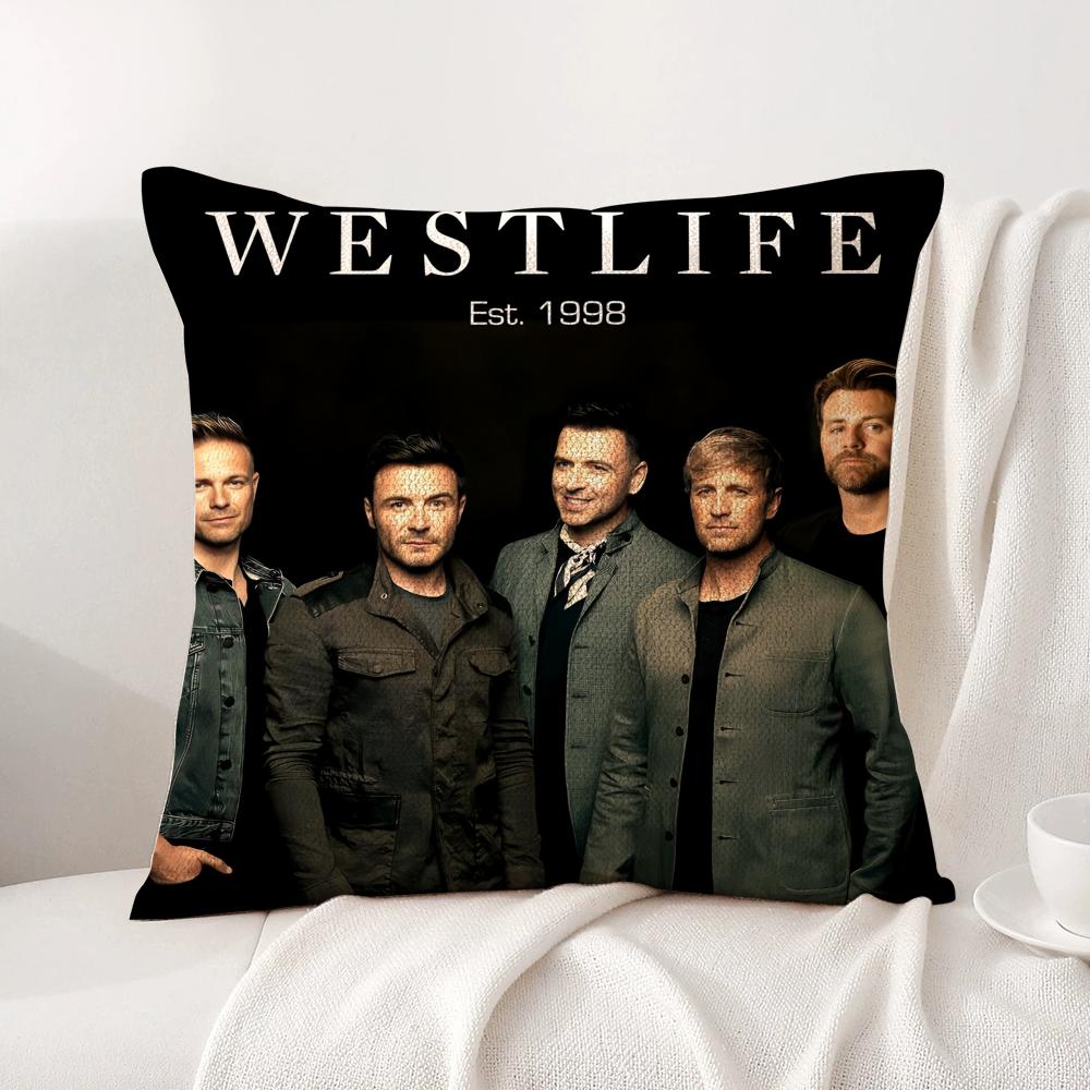 WWestlife The Twenty Tour Cushion Cover Natural Linen Organic Fabric DoubleSided Printing Sofa Home Decor Breathable