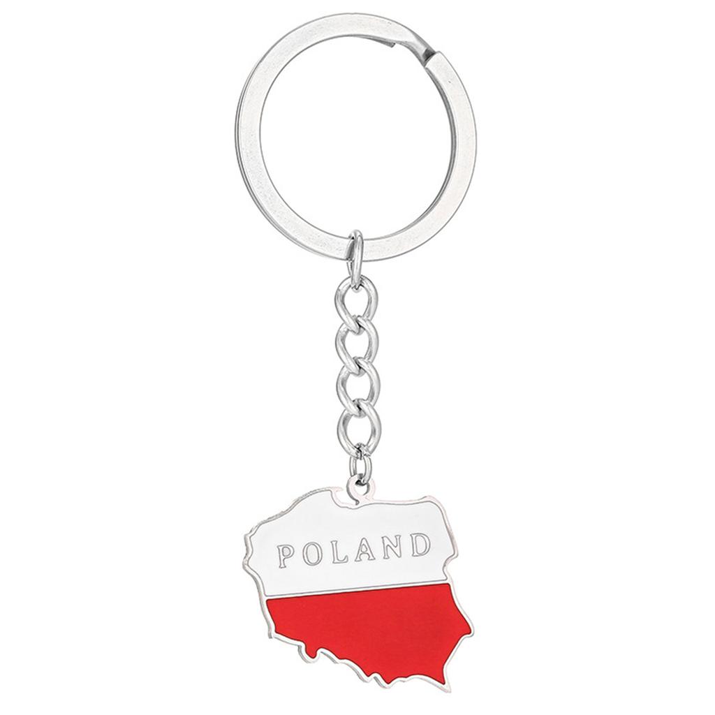 Stylish Keychain Featuring Poland Map Sturdy Titanium Steel Material Poland Flag Keyrings Key Holder Great for Gifting