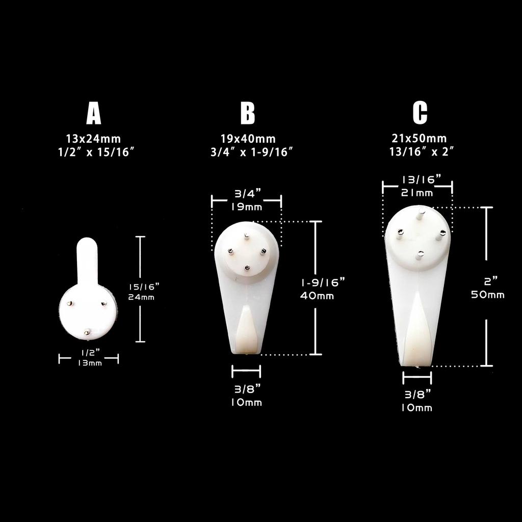 12/25 Stück Hartholz Massivwand Weiß Bild Foto Ölmalerei Spiegelrahmen Uhr Kunststoff Unsichtbarer Haken Aufhänger Clip