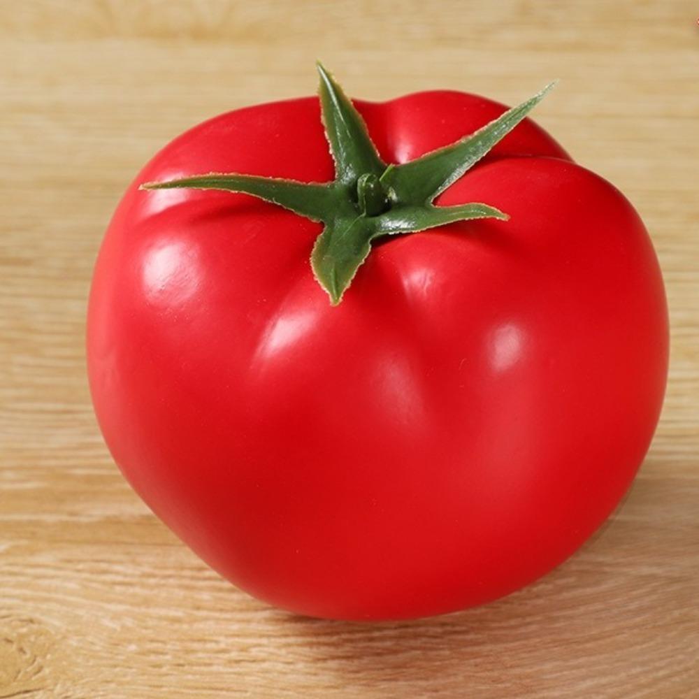 5pcs Mini Artificial Tomato Ornament Lifelike Plastic Simulation Tomato Model Handicrafts Fake Vegetables Props Home Decor