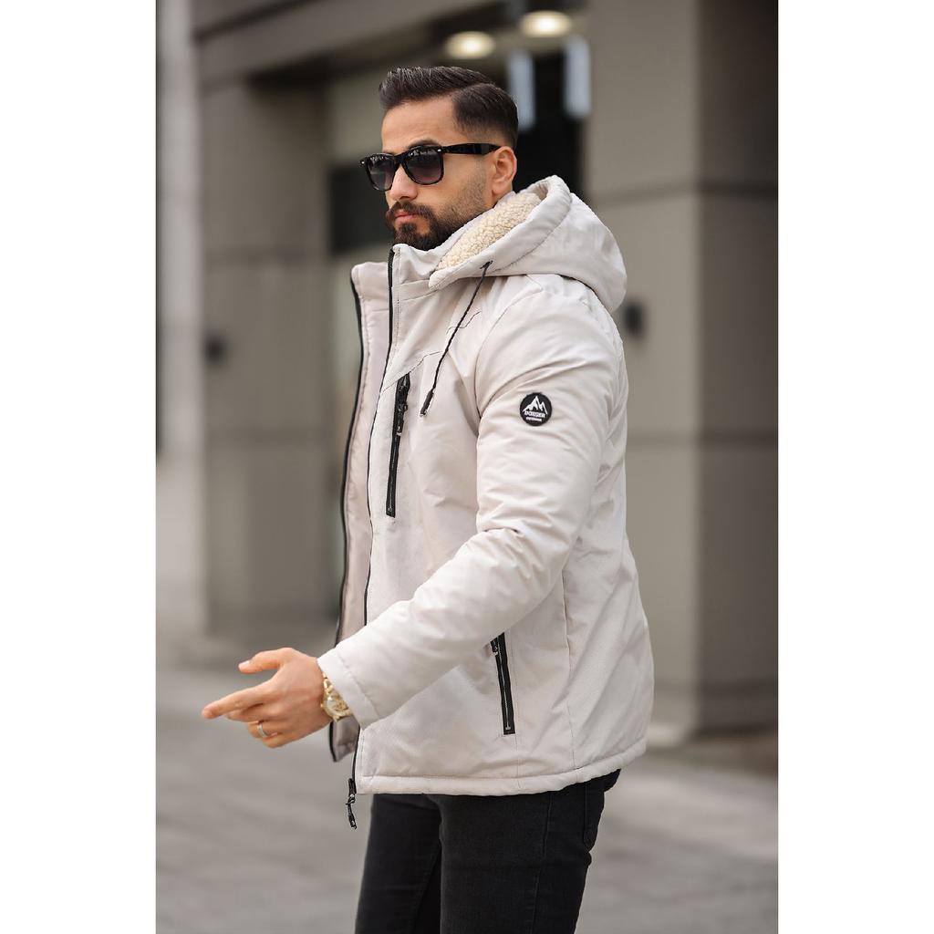 Winter Coat With Fur Inside And Removable Hood