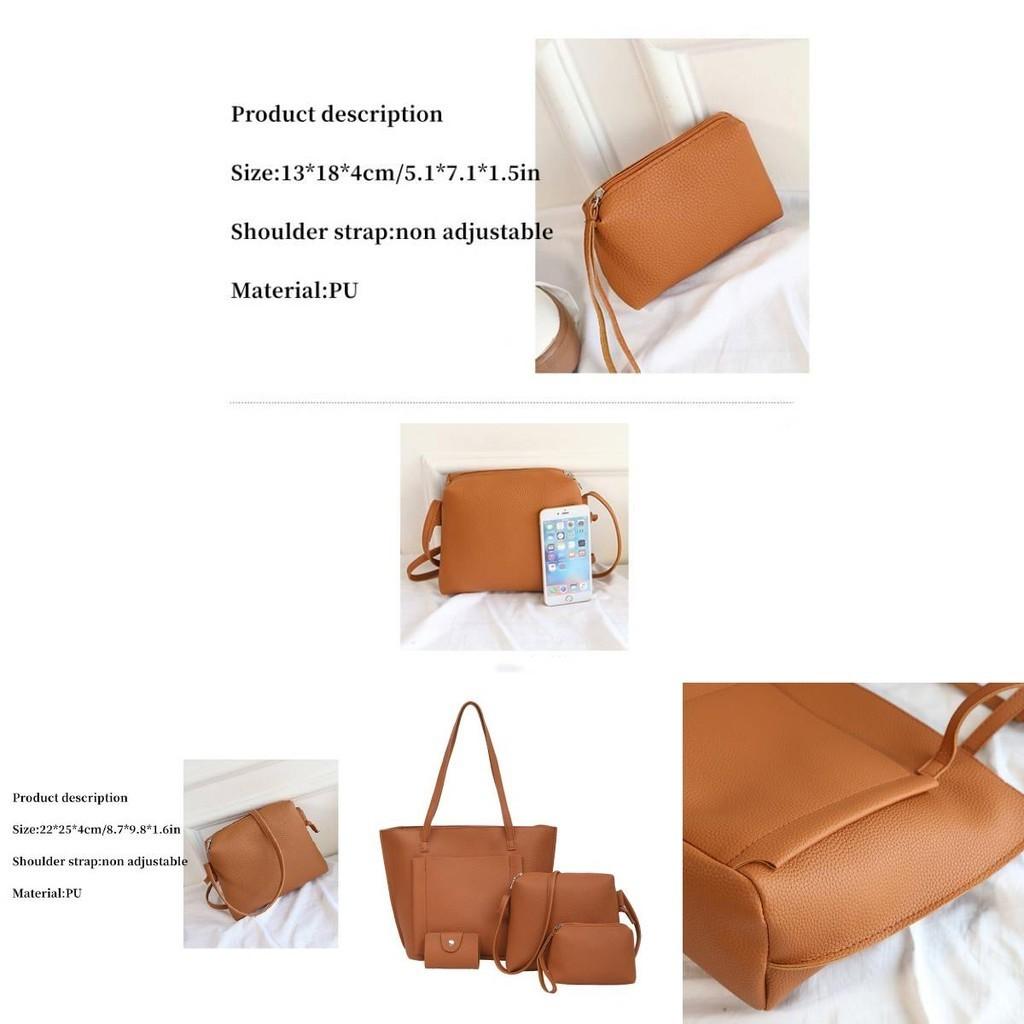 Exquisite Handbag Set For Women With Lychee Pattern In 4 Pieces