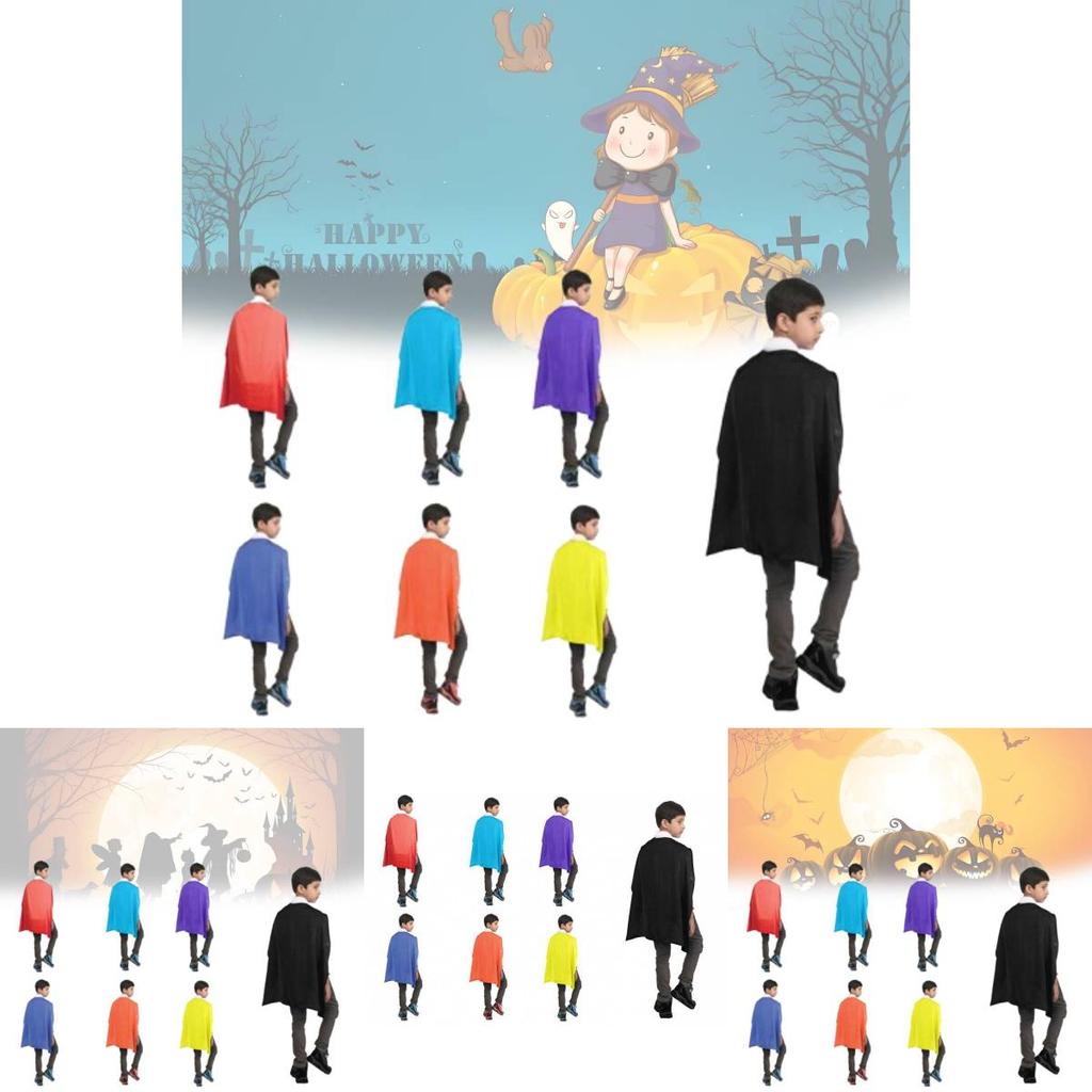 Short Kids Halloween Cloak For Stage Performance And Cosplay In Vibrant Colors