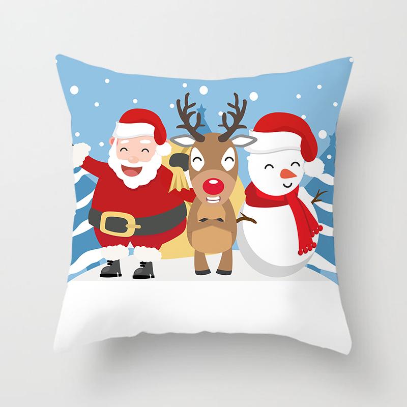 Cartoon Christmas Throw Pillow Set Santa Claus Sofa Gift Home Decor Pillowcase Christmas Gift Pillowcase