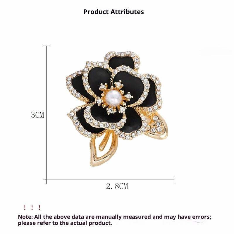 Broche Flor Camélia Esmalte Branco da Moda Para Mulheres Elegante Contas de Pérola de Imitação Borla Alfinetes de Lapela Insígnia de Planta Joias