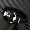 Navy Style Anchor Bracelets Men Women Double Strand Mulitcolor Nautical Surfer Rope Bracelet Stainless Steel Boat Hook