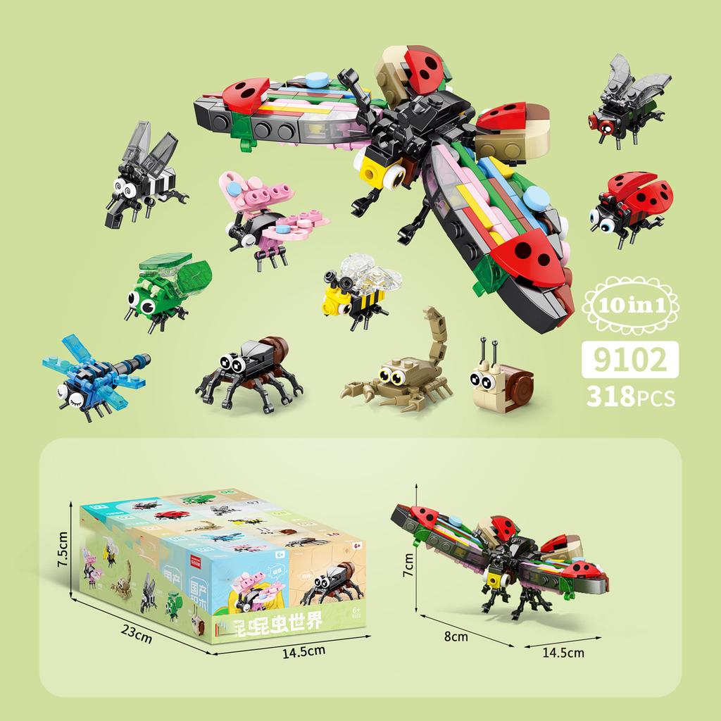 Insect Children Toys Mini Blocks Construction Set Animal Particle Building Block Toy for Kids Boy 9 to 12 Year Old Adults Brick